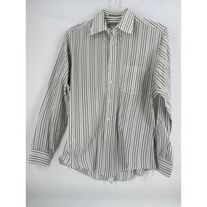Andhurst Men's Striped Button Down Long Sleeve Dress Shirt Size 16 34/35